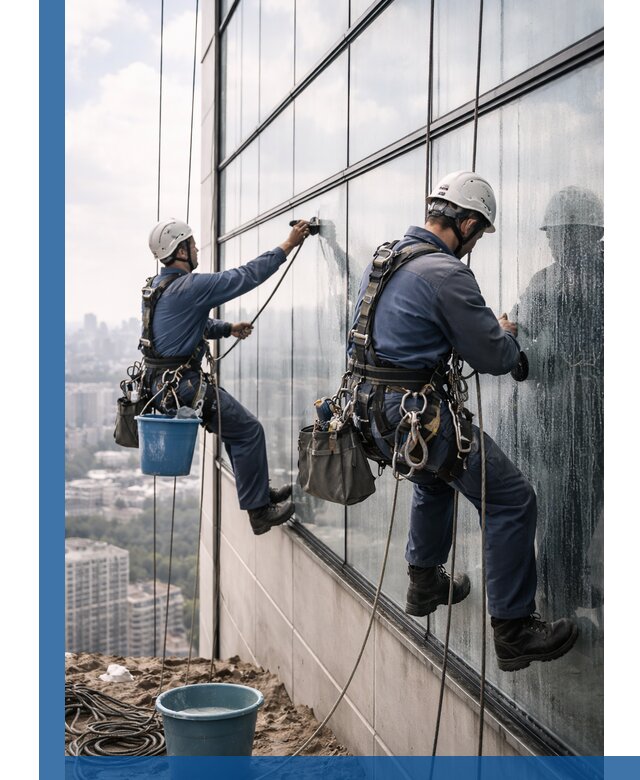 Профессиональная мойка фасадных окон альпинистами в Сарове