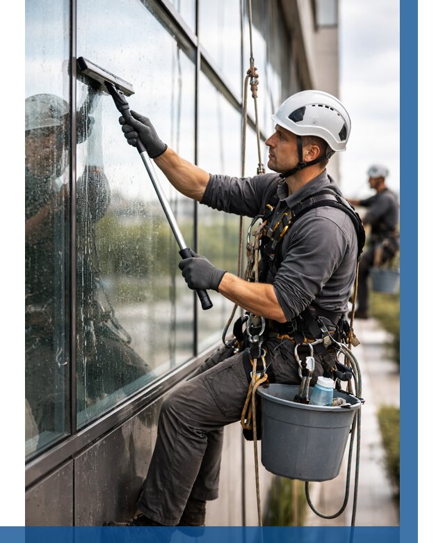 Мойка стеклянных фасадов в Сарове от 208 р. | ВЫСОТНИК-Сро