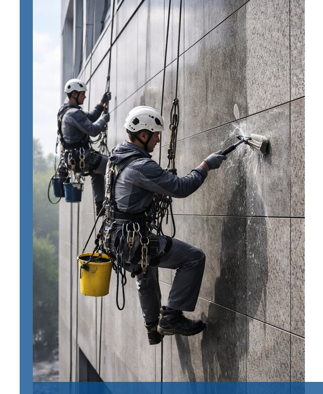 Профессиональная мойка фасада из керамогранита в Сарове