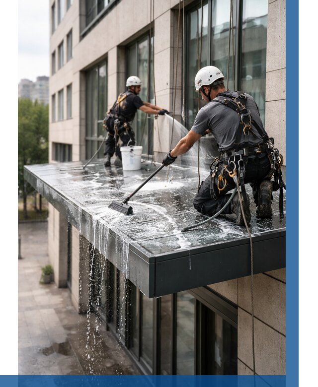 Мойка козырьков и навесов в Сарове от 3645 р. | ВЫСОТНИК-Сро