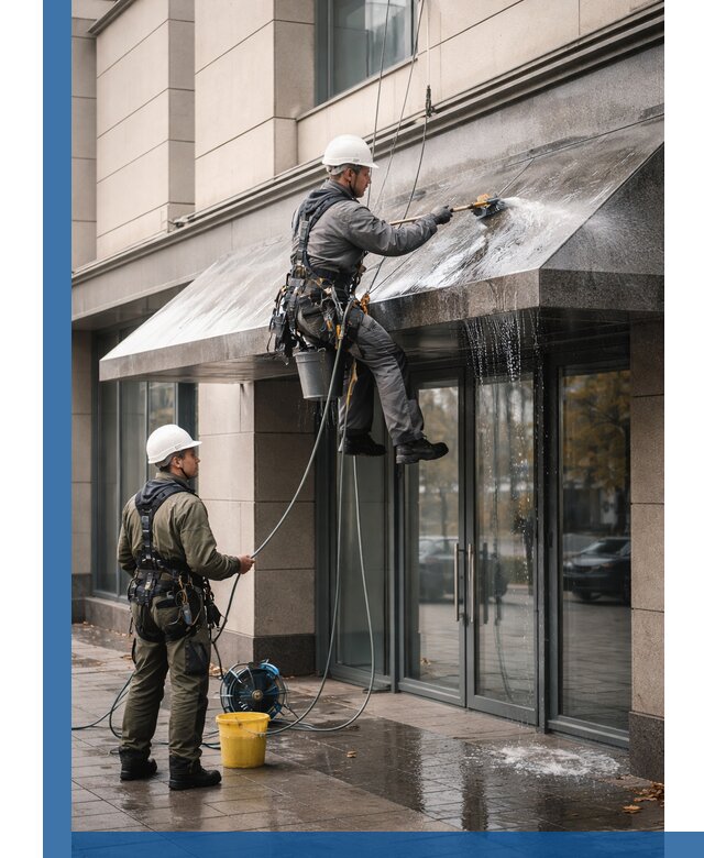 Профессиональная мойка козырьков и навесов в Сарове