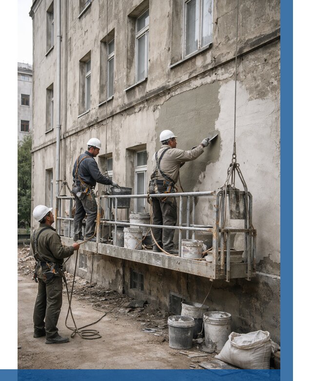 Капитальный ремонт фасада в Сарове от 4374 р. | ВЫСОТНИК-Сро