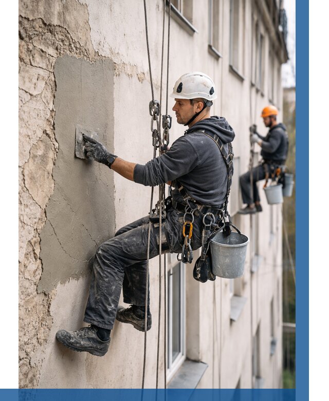 Восстановление штукатурки фасада в Сарове от 1250 р. | ВЫСОТНИК-Сро