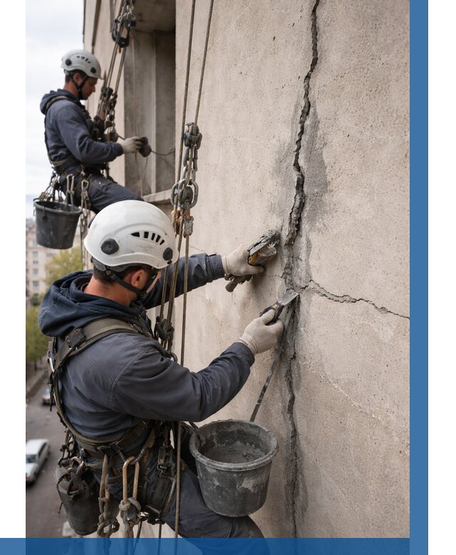 Заделка трещин на фасаде в Сарове от 937 р. | ВЫСОТНИК-Сро