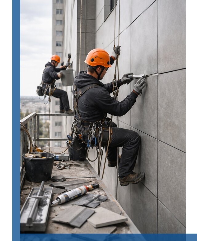 Профессиональный ремонт фасада из керамогранита в Сарове