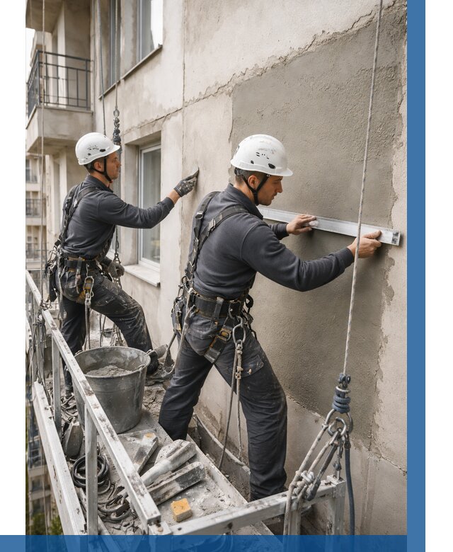 Штукатурка фасада на высоте в Сарове от 937 р. | ВЫСОТНИК-Сро