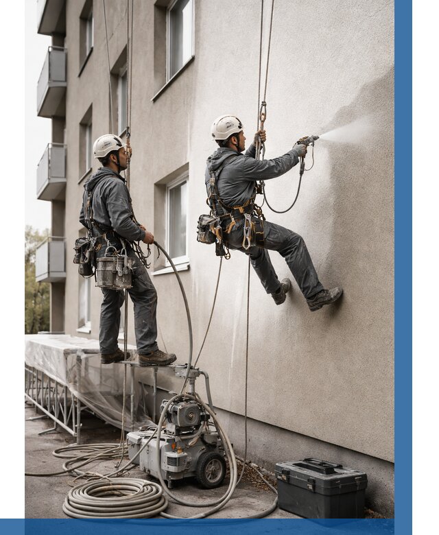 Безвоздушная покраска фасада в Сарове от 229 р/м² | ВЫСОТНИК-Сро