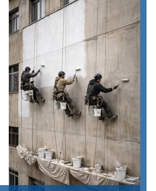 Покраска бетонного фасада в Сарове от 365 р за м2 | ВЫСОТНИК-Сро