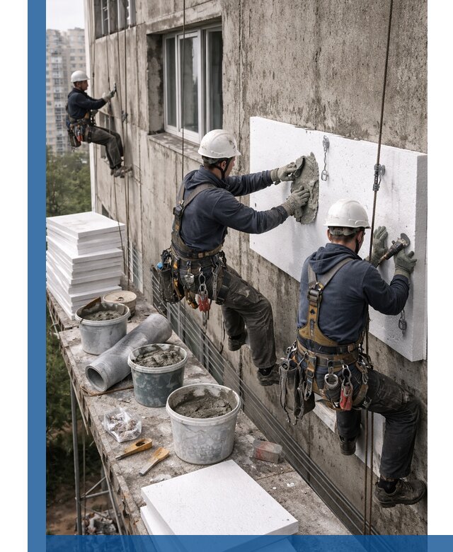 Утепление фасада пенополистиролом в Сарове под ключ