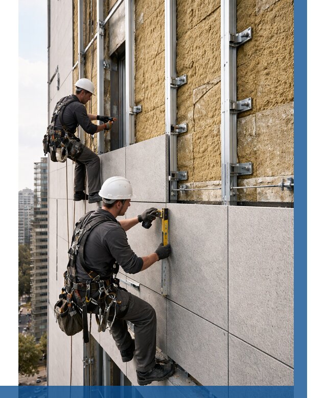 Монтаж вентилируемого фасада в Сарове от 3645 р. | ВЫСОТНИК-Сро