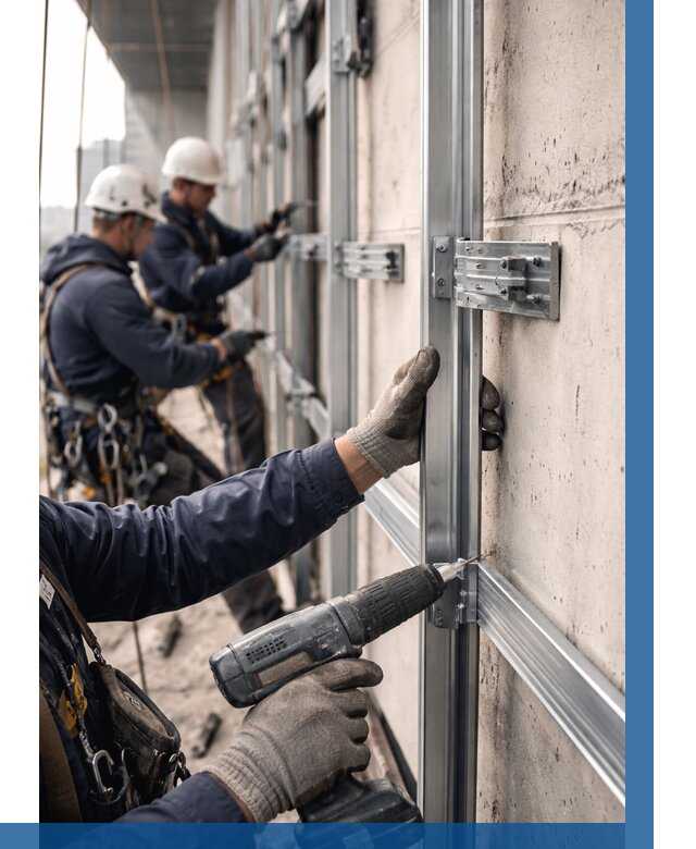 Монтаж подсистемы вентфасада в Сарове от 885 р. | ВЫСОТНИК-Сро