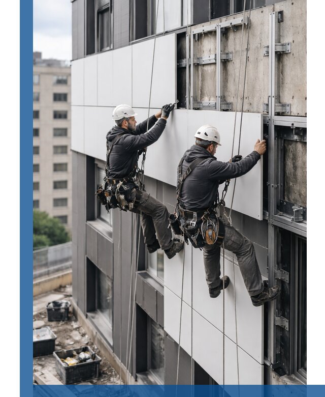 Монтаж композитных панелей фасада в Сарове под ключ