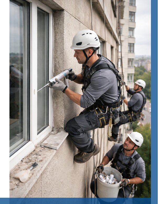 Герметизация оконных швов снаружи в Сарове от 1562 р. | ВЫСОТНИК-Сро