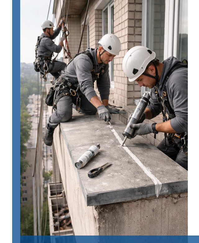 Герметизация балконного козырька в Сарове профессионально