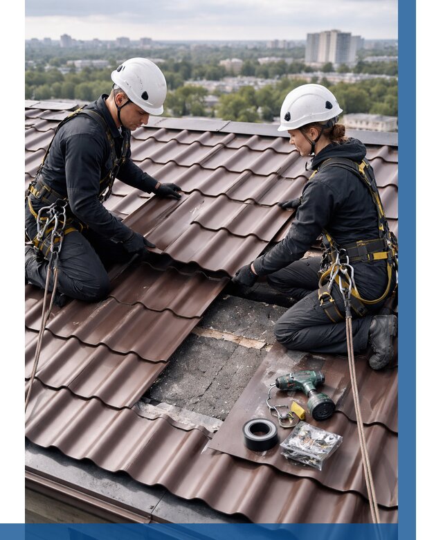 Ремонт металлочерепицы на крыше в Сарове от 937 р. | ВЫСОТНИК-Сро