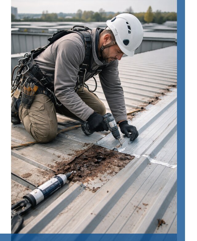 Ремонт профнастила на кровле в Сарове от 729 р. | ВЫСОТНИК-Сро