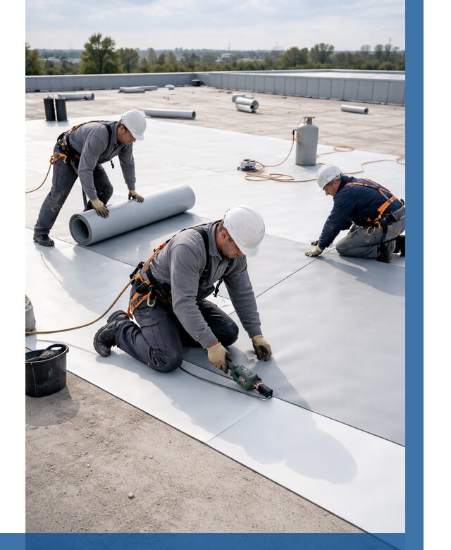 Монтаж мембранной кровли под ключ в Сарове от 1250 р. | ВЫСОТНИК-Сро