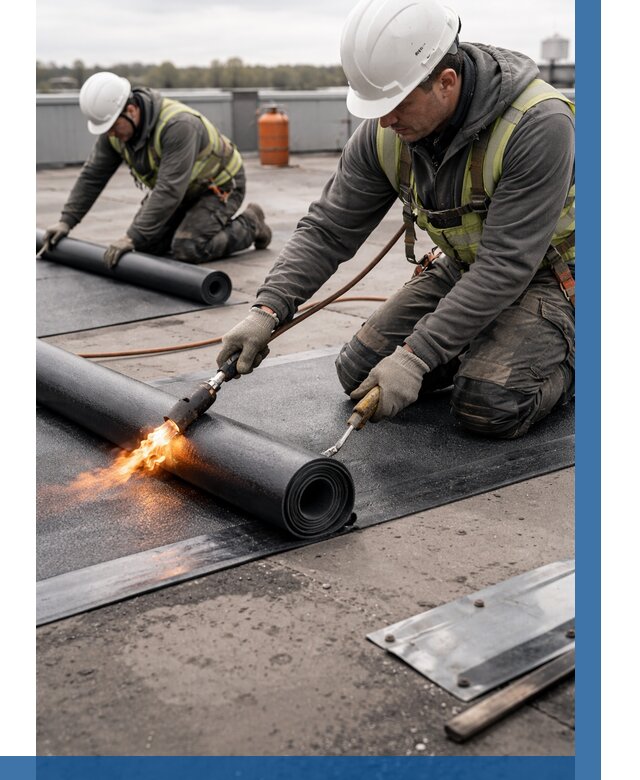 Монтаж наплавляемой кровли в Сарове от 885 р. — ВЫСОТНИК-Сро