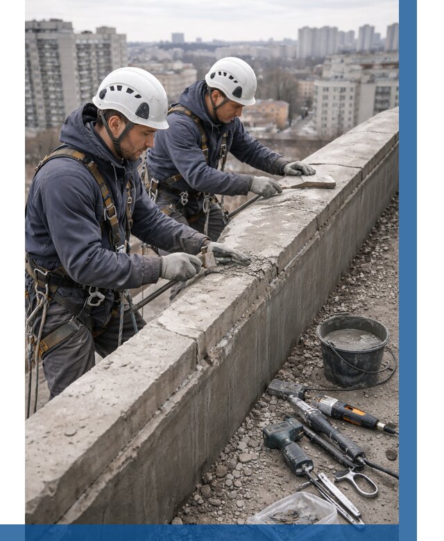 Ремонт парапета на кровле в Сарове от 1562 р. | ВЫСОТНИК-Сро