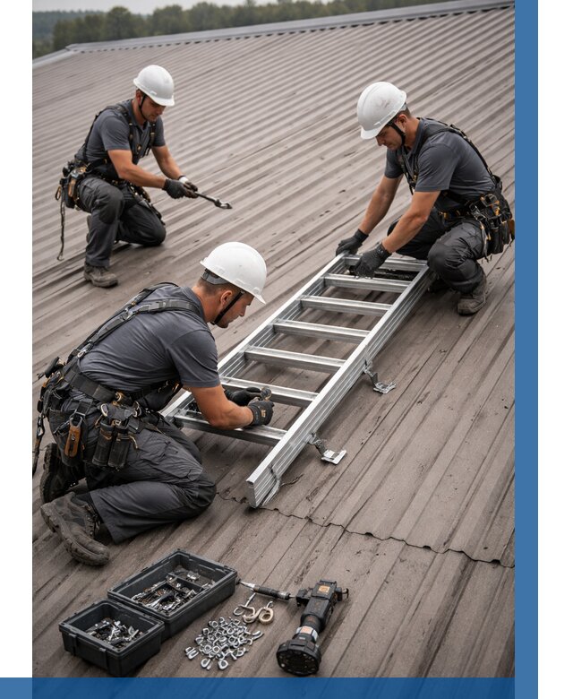 Монтаж кровельной лестницы в Сарове от 4687 р. | ВЫСОТНИК-Сро