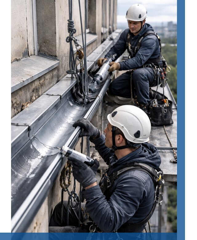 Ремонт водосточных желобов в Сарове от 6770 р. | ВЫСОТНИК-Сро