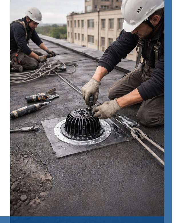 Установка водосточных воронок в Сарове цена от 3645 р. | ВЫСОТНИК-Сро