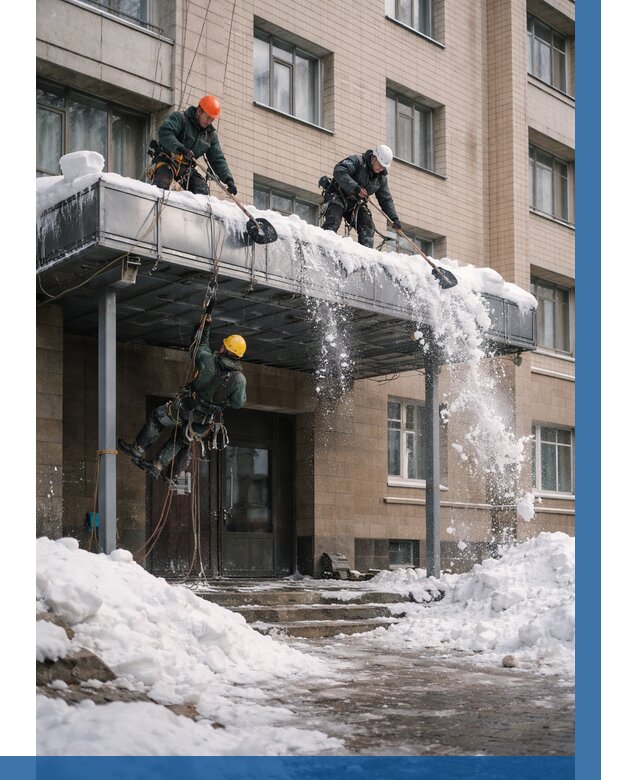 Очистка козырьков от снега в Сарове от 3645 р. | ВЫСОТНИК-Сро