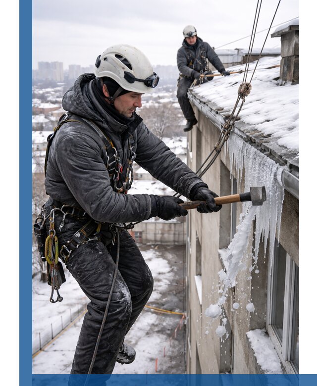 Сбивание и удаление сосулек с крыши в Сарове безопасно