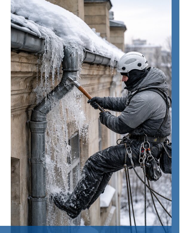 Очистка водостоков от льда в Сарове от 3645 р. | ВЫСОТНИК-Сро