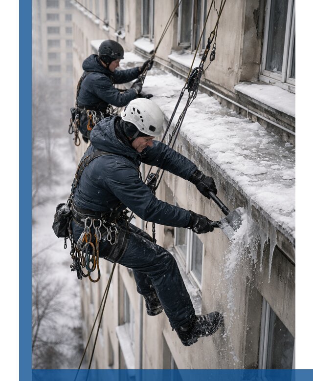 Удаление наледи и сосулек с карнизов в Сарове профессионально