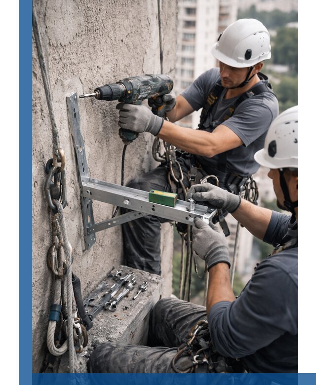 Установка кронштейнов кондиционера и крепежа в Сарове