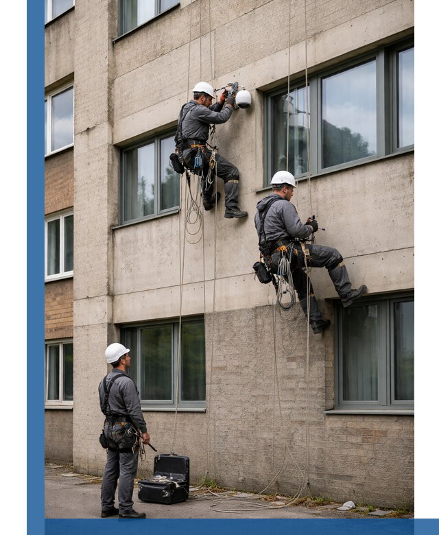 Монтаж фасадных камер видеонаблюдения в Сарове под ключ
