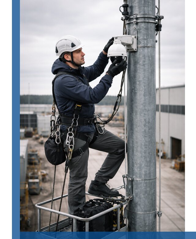 Профессиональная установка видеокамер на мачте в Сарове