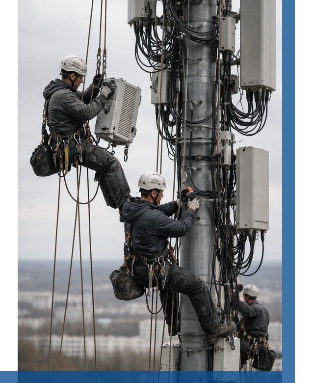 Монтаж оборудования связи на мачте в Сарове от 7811 р. | ВЫСОТНИК-Сро