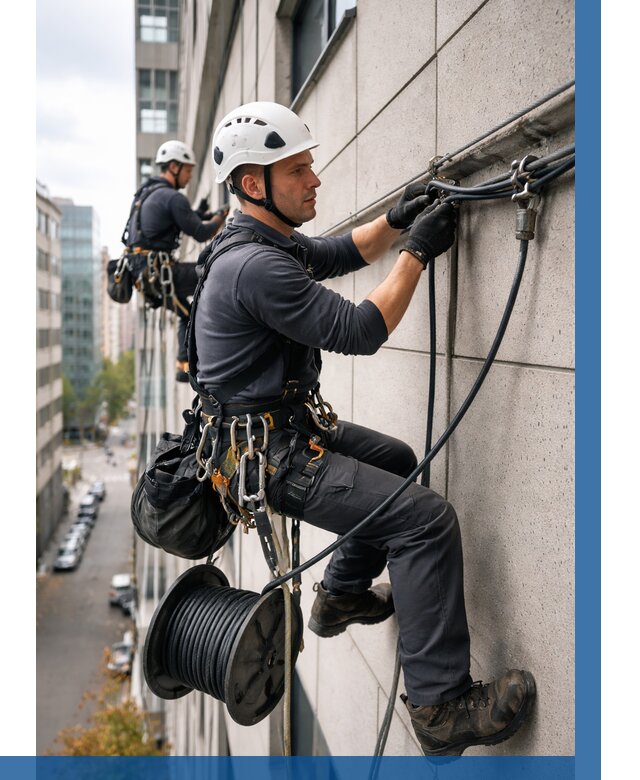 Прокладка кабеля по фасаду в Сарове от 365 р. | ВЫСОТНИК-Сро