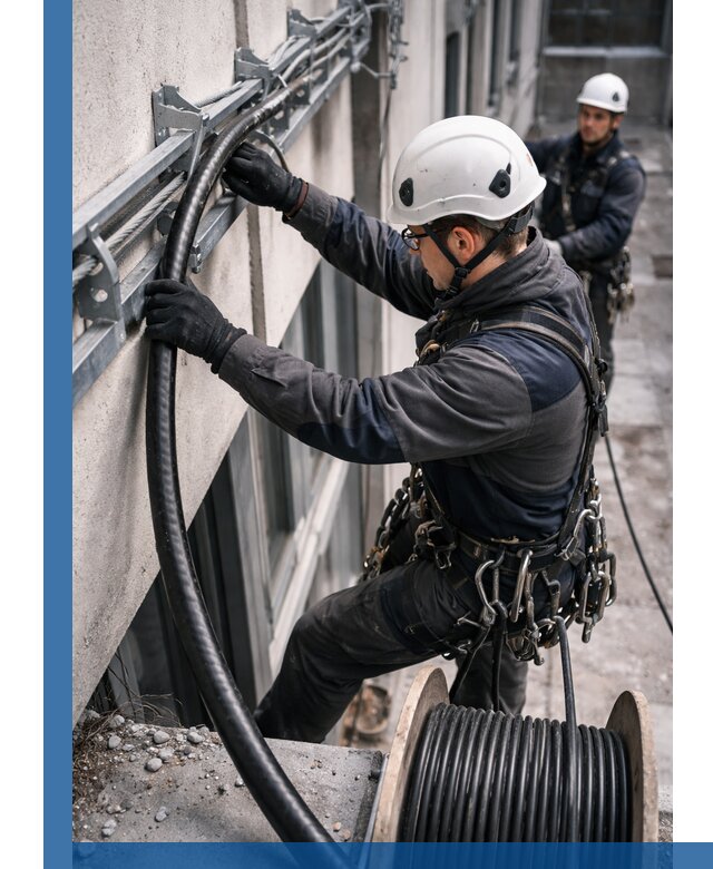 Протяжка кабеля питания на высоте в Сарове с гарантией безопасности и качества