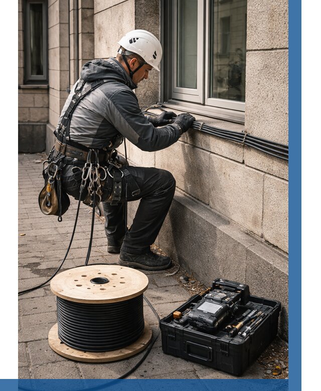 Прокладка оптоволоконного кабеля в Сарове от 833 р. | ВЫСОТНИК-Сро