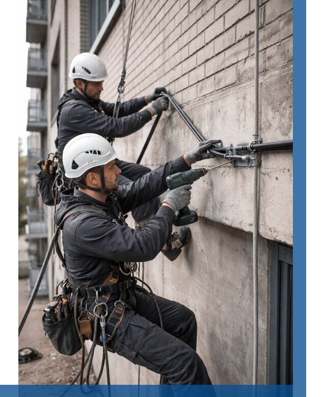 Крепление кабеля на фасаде в Сарове от 365 р. | ВЫСОТНИК-Сро