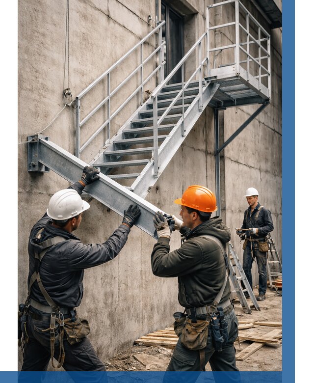 Монтаж металлических лестниц в Сарове от 15623 р. | ВЫСОТНИК-Сро