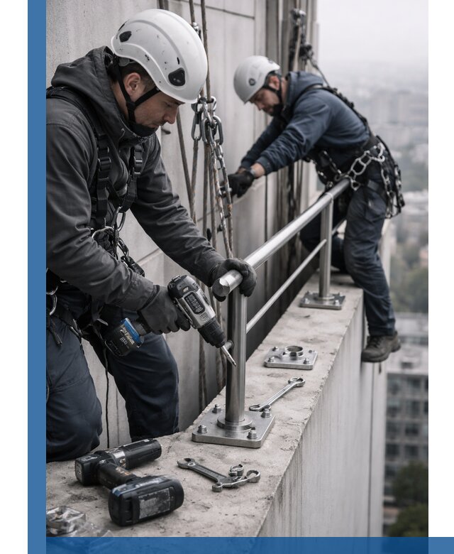 Монтаж перил на высоте в Сарове для жилых и промобъектов