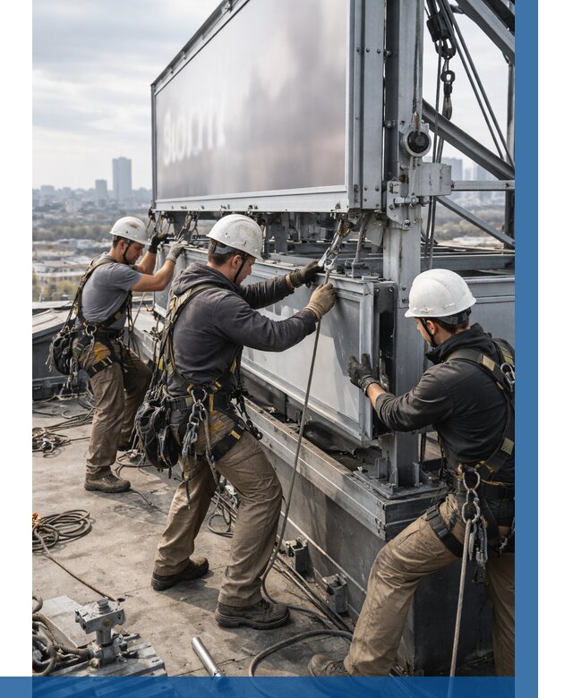 Монтаж крышной рекламной конструкции в Сарове от 62490 р.|ВЫСОТНИК-Сро