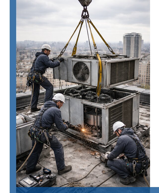 Демонтаж крышной установки в Сарове любой сложности