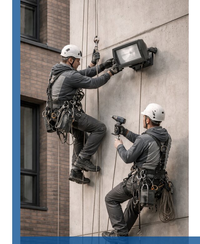 Профессиональный монтаж фасадных прожекторов в Сарове под ключ