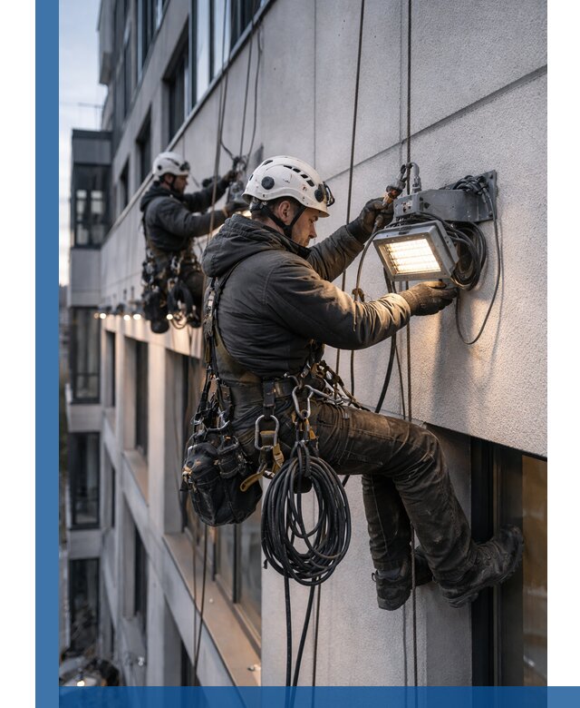 Монтаж фасадного освещения в Сарове установка и подключение