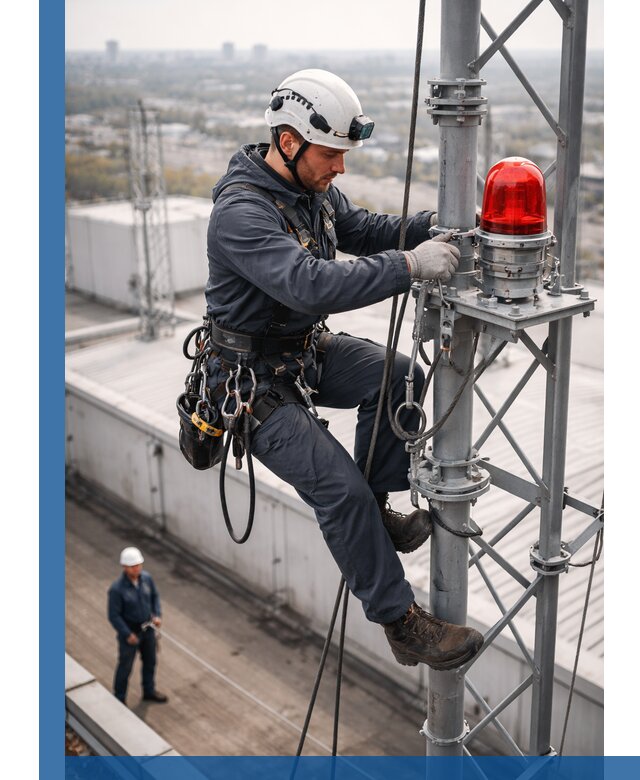 Монтаж заградительных огней и обслуживание объектов в Сарове