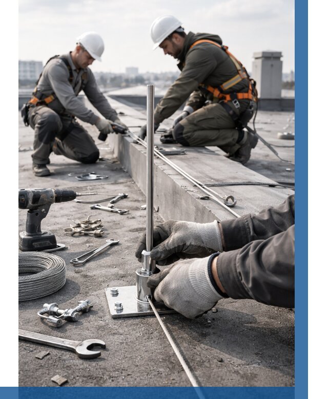 Монтаж молниезащиты на кровле в Сарове цена от 26038 р. | ВЫСОТНИК-Сро