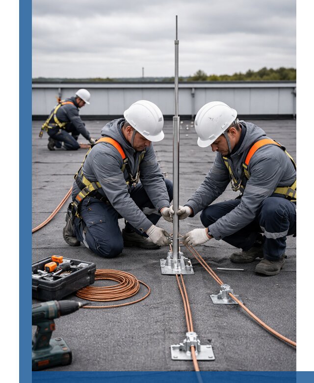 Монтаж молниезащиты на кровле в Сарове под ключ с гарантией