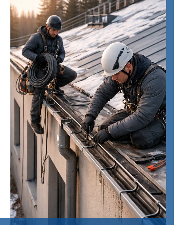 Монтаж греющего кабеля на кровле в Сарове от 469 р. | ВЫСОТНИК-Сро