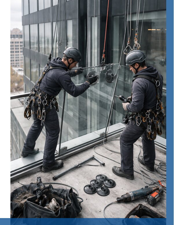 Монтаж стеклянных ограждений в Сарове от 2604 р. | ВЫСОТНИК-Сро