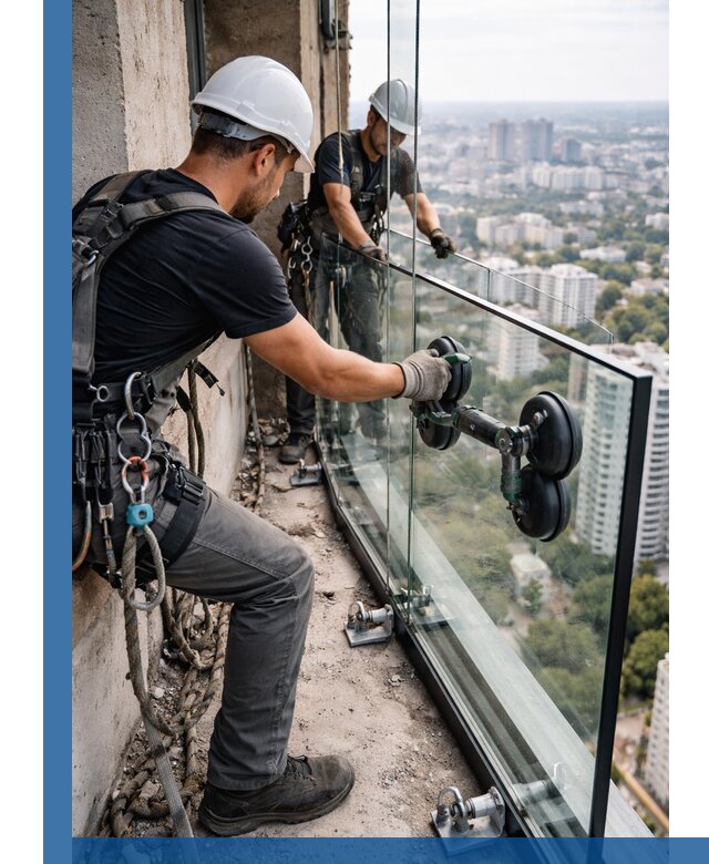 Монтаж стеклянных ограждений под ключ с гарантией в Сарове